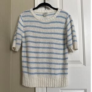Vintage Catalina Striped Knit Sweater Top | Blue & White | 70s 80s Coastal Retro